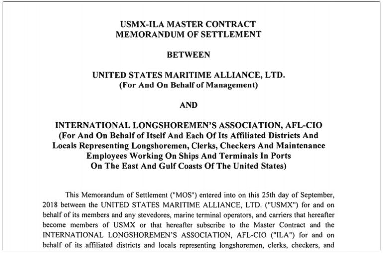 Master Contract ILA Union