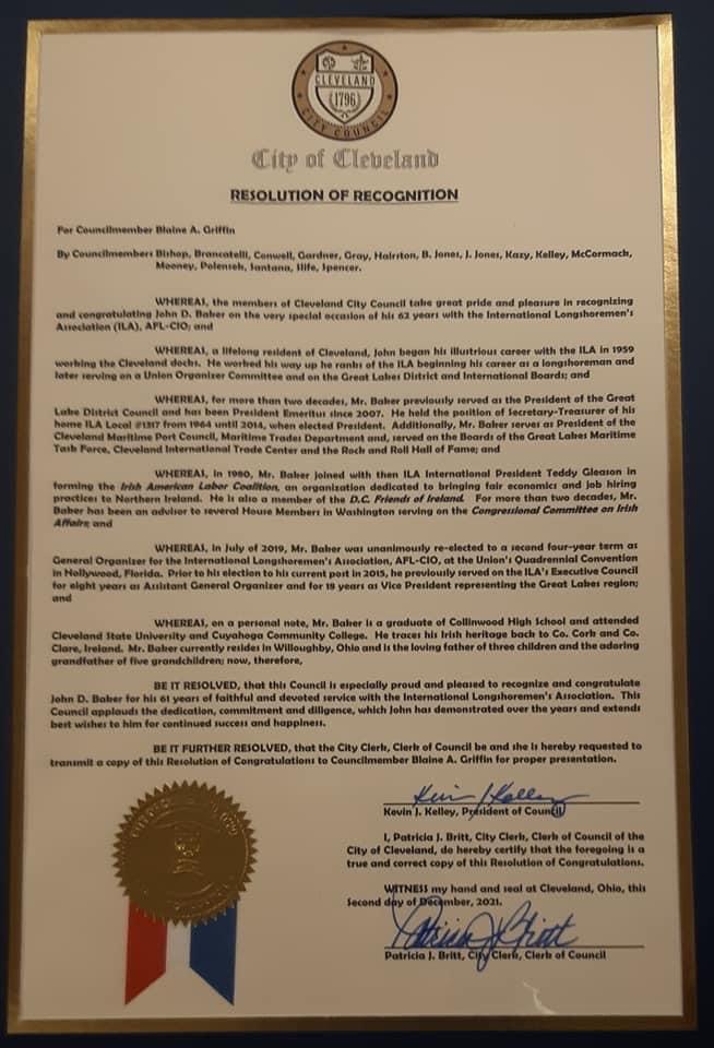 City of Cleveland Honor