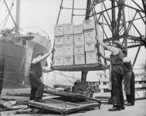 Longshoremen Working on the Docks Before the Days of Containerization, 1952