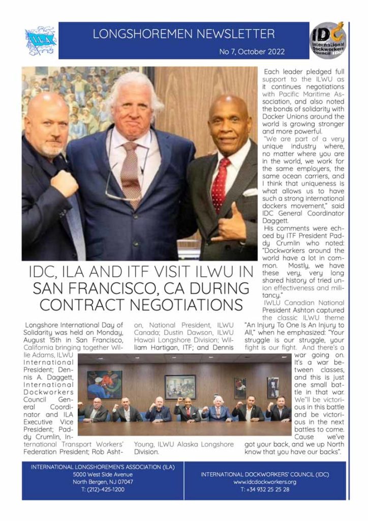 Longshoremen Newsletter No. 7 October 2022 ILA Union
