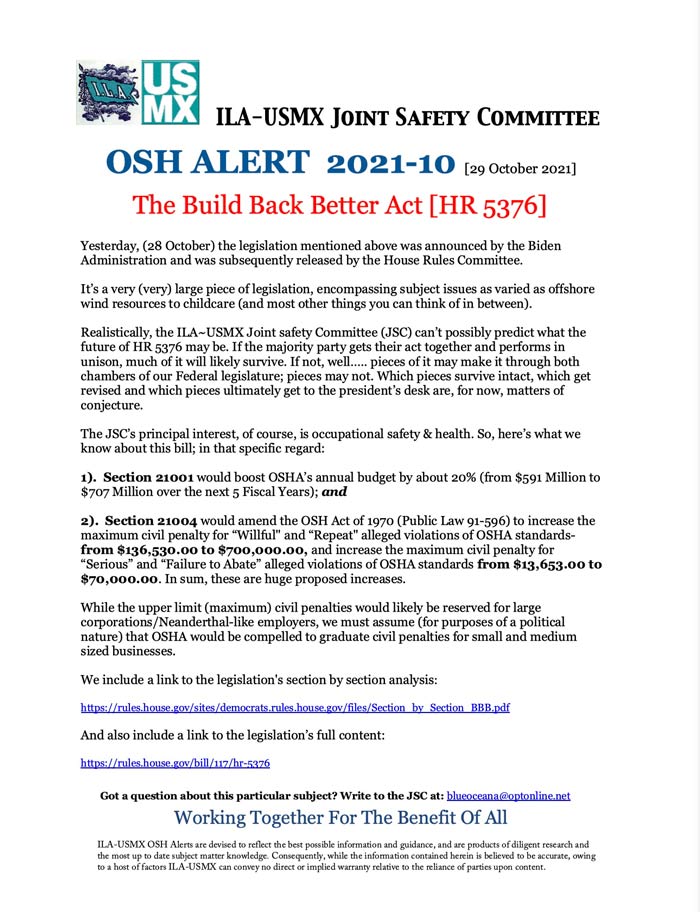 OSH Update 10-29